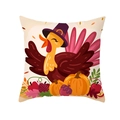 Fall Harvest Thanksgiving pillowcase with cartoon turkey and pumpkin print - Gentleman Turkey Set (TPR391-39)