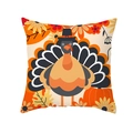 Harvest Thanksgiving pillowcase with cartoon turkey and orange sunflower print - Sunflower Pumpkin Turkey Style (TPR391-40)