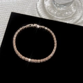 Bracelet tennis étincelant en finition or rose avec cristaux de zircone carrés fins - Zircon Blanc Or Rose (Carré)