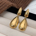 Elegant 18K gold-plated teardrop earrings with a mirror-polished finish on soft velvet - Gold Waterdrop Earrings / Gold