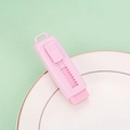 Pink retractable eraser with ergonomic sliding mechanism for students and artists - Pink