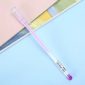 MN-019 high-gloss pastel pen with purple ink and transparent clip barrel design - Purple