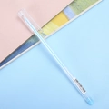 Sky blue gel pen with transparent barrel and clip cap for creative journaling and drawing - Blue