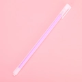 Penna satinata minimalista da 0,5mm con inchiostro gel viola e cappuccio con clip bianco - Viola