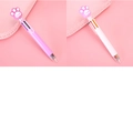 Penna a sfera multicolore creativa con decoro a zampa di gatto in rosa e bianco - Serie Zampa d'Orso