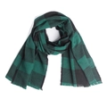Sciarpa scozzese verde e nera con frange morbide per l'autunno e l'inverno stile buffalo - 180cm / Verde