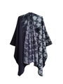Gros plan sur tissu en maille épaisse avec motif pied-de-poule bleu et gris - Violet