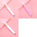 Penna a sfera creativa a 10 colori con punta a cuore rosa e fusto viola pastello - Serie Cuore