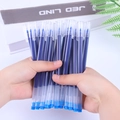 Set of large capacity blue gel pen refills with transparent body and ink level view - 0.5mm / Blue
