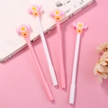 Set of 4 cute magic girl themed gel pens with pink star scepter design on pink background - Star Wing Style / White