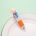 Cartoon football multi-color ballpoint pen with orange grip and stress-relief top - Orange Soccer Style