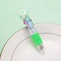 Green soccer ball multi-color retractable ballpoint pen in a student stationery style - Green Soccer Style