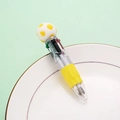 Multi-color soccer ball ballpoint pen with yellow non-slip grip and transparent body - Yellow Football Style