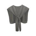Donkergrijze gebreide decoratieve sjaal voor dames met elegant knoopdetail aan de voorkant - 100*45cm / Bruingrijs