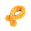 Bright orange faux fur winter scarf with plush pompom ends for a warm and cozy style - 70x10cm / Yellow