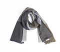Écharpe à carreaux et franges pour femme en gris foncé et vert olive en maille épaisse - Vert Militaire