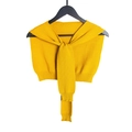 Finto colletto scialle in maglia giallo zenzero con nodo e trama a coste - Giallo / 80-100cm
