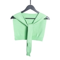 Scialle lavorato a maglia verde chiaro con lacci per donna in morbido tessuto - Verde / 80-100cm