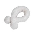 Winter faux fur neck warmer in pure white with soft pom-poms for autumn comfort - 70x10cm / White