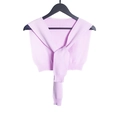 Finto colletto lavorato a maglia rosa chiaro scialle con fiocco anteriore in maglia - Viola / 80-100cm