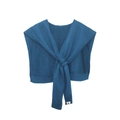 Scialle in maglia blu scuro con design a nodo e un'etichetta del marchio di alta qualità - Stile Nodo Tinta Unita / Blu