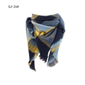 Classic plaid scarf featuring deep blue, light blue, and yellow patterns with fine fringe - Blue Plaid (SJ-26#)