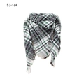 Green and black plaid square scarf with fringe details for autumn and winter wear - New Black White Plaid (SJ-16#)