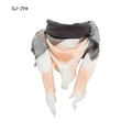 Soft plaid square shawl scarf in grey and orange pink with fringe details - Dark Grey Pink Plaid (SJ-29#)