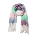 Dicker Schal mit Pastell-Farbverlauf und langen Fransen aus weichem Polyester-Mix - Weinrot Grün