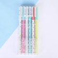 Set of six colorful neutral pens with polka dot and stripe patterns in a clear box - Polka Dot Series (Multicolor)
