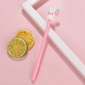 Stylo gel lapin rose mignon avec breloque fraise et design d'antenne animale créative - Lapin Rose