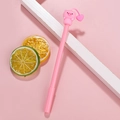 Stylo gel rose créatif avec petit cochon en 3D et breloque en forme de cœur rose - Cochon Rose