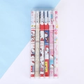 Cute Hello Kitty cartoon gel pen set of 6 assorted colors in a transparent storage box - Cartoon Cat Series (Multicolor)