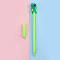 Cute green dinosaur cartoon gel pen with 3D animal topper for students and office - Green