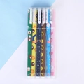 6-piece set of cartoon floral gel pens in assorted colors with transparent storage case - Animal Friends Series (Multicolor)