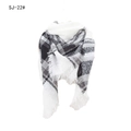 Classic black and white plaid scarf with fringed edges for autumn and winter warmth - Black White Plaid (SJ-22#)