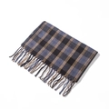 Sciarpa classica a quadri blu e neri con frange, morbido scaldacollo invernale unisex - Blu Notte
