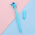 Bolígrafo de gel azul cielo con elefante creativo 3D y tapa a juego para estudio - Azul