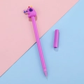 Bolígrafo de gel de elefante morado creativo con adorno 3D y punta fina de escritura - Morado