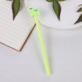 Cute green alpaca gel pen with soft silicone topper on a minimalist desk setup - Light Yellow