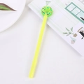 Penna gialla creativa con decorazione a ciambella verde e granella colorata - 0.5mm / Giallo