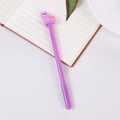 Creative purple alpaca cartoon gel pen placed on a notebook for school stationery - Purple