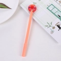 Simpatica penna gel ciambella rosa pesca con topper a forma di ciambella rossa vivace - 0.5mm / Arancione