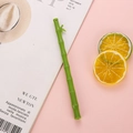 Penna gel creativa a forma di bambù verde con dettaglio foglia realistico - verde chiaro