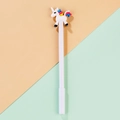 Creative rainbow unicorn gel pen with white barrel and 0.5mm black ink refill - 0.5mm / White