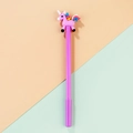 Purple unicorn gel pen with rainbow mane decoration and fine 0.5mm black ink tip - 0.5mm / Purple