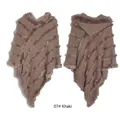 Women's knitted hooded poncho shawl with faux fur details in 07 khaki color - Tops / 07# Khaki / 70*70*35cm