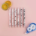 Set di 6 simpatiche penne gel cancellabili con motivo a mucca su sfondo rosa - Stile Stampa Mucca