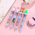 Weihnachts-Kugelschreiber-Set mit 10 Farben und Cartoon-Figuren wie Weihnachtsmann - Rentier-Stil (Weihnachtsserie 3)