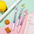 Three-piece liquid glitter gel pens with cute rabbit ears in pink, blue, and green colors - Rabbit Style